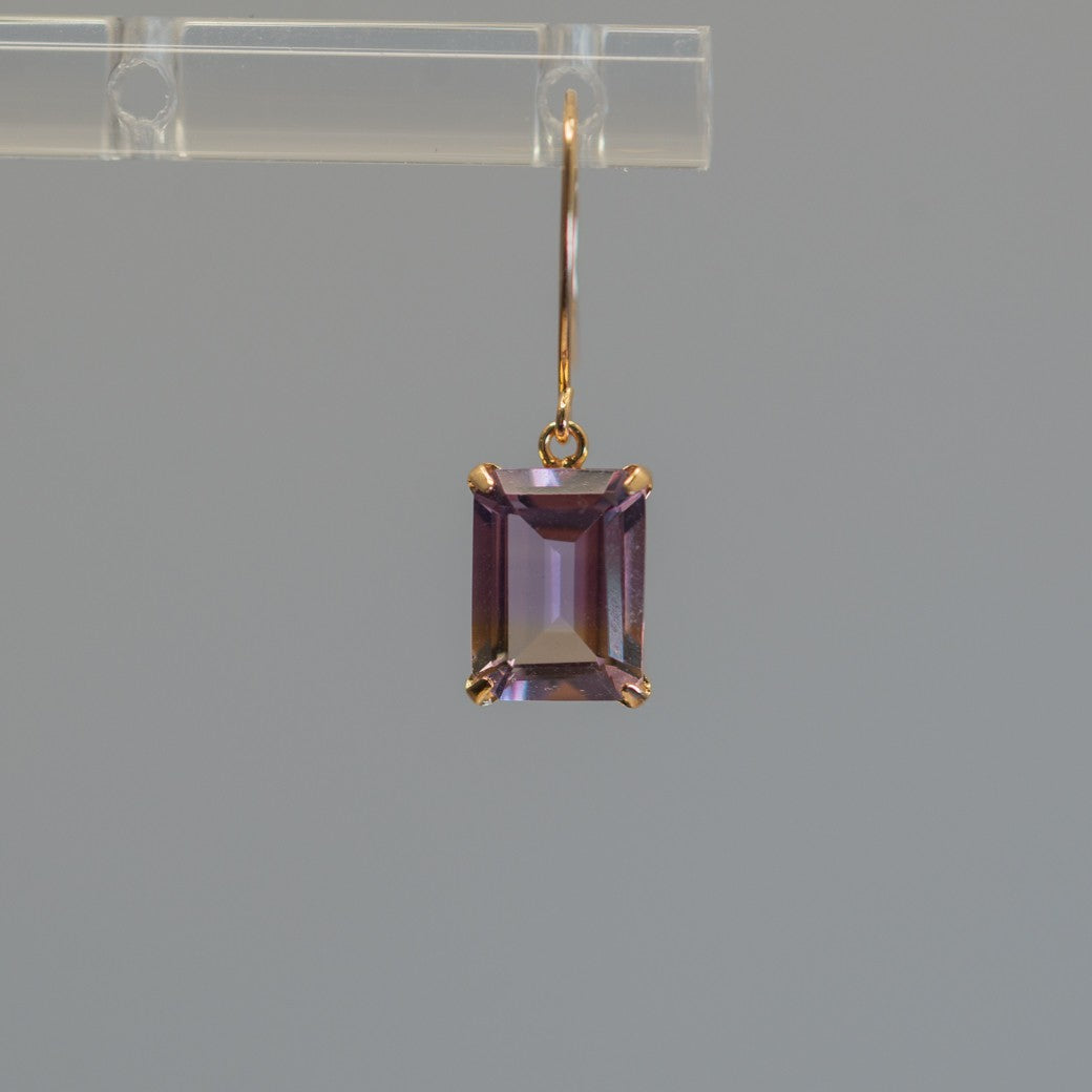【甲府ジュエリー】K18 天然アメトリン フックピアス