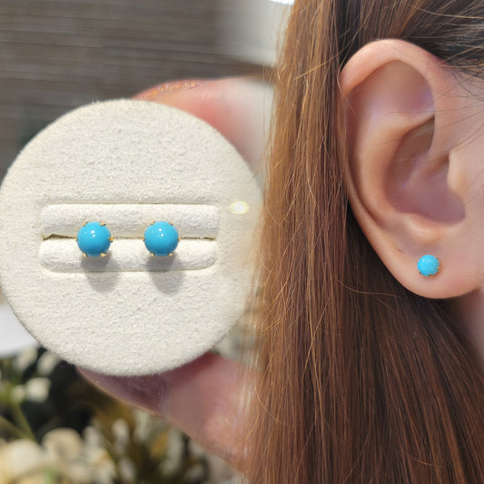 Kofu Artisan | K18 Turquoise Circle Single Stud 'Iris'